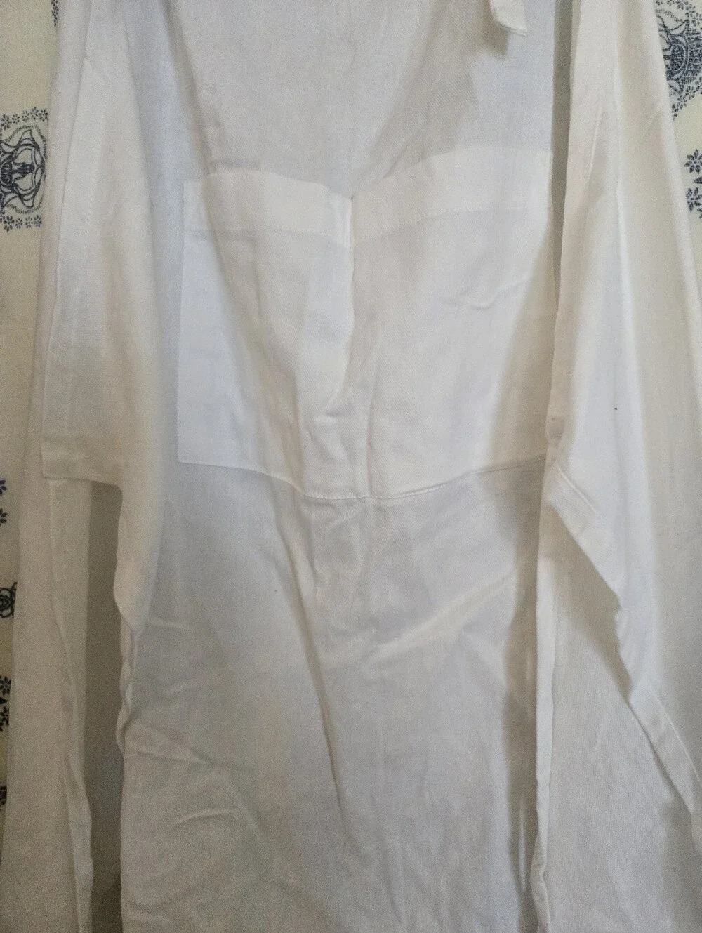 4/$15 White 3X Chef Apron Adjustable Pocket Kitchen Baking Cooking Workwear